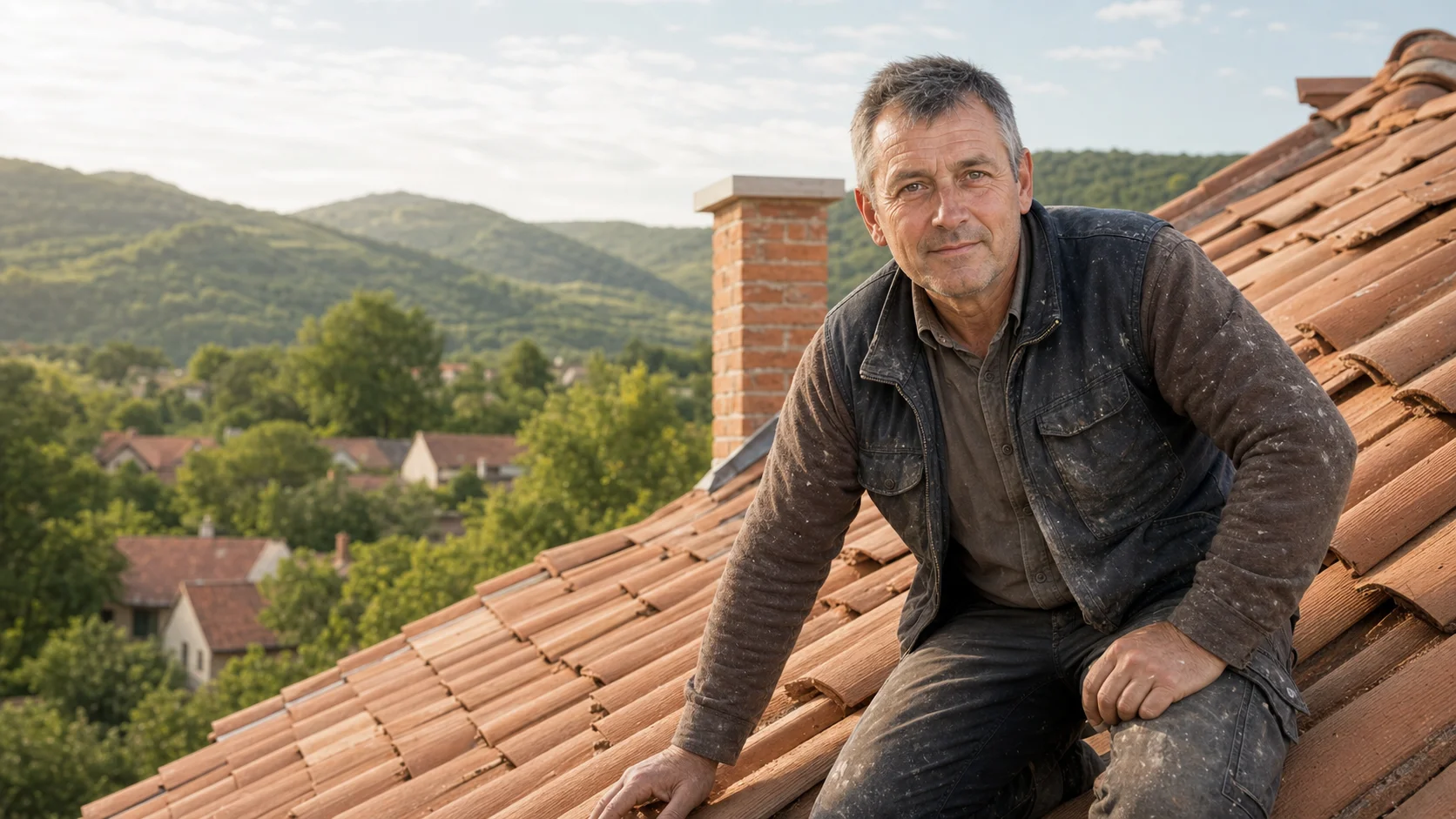 Eszes László – tetőfedő és ácsmester, munkán
